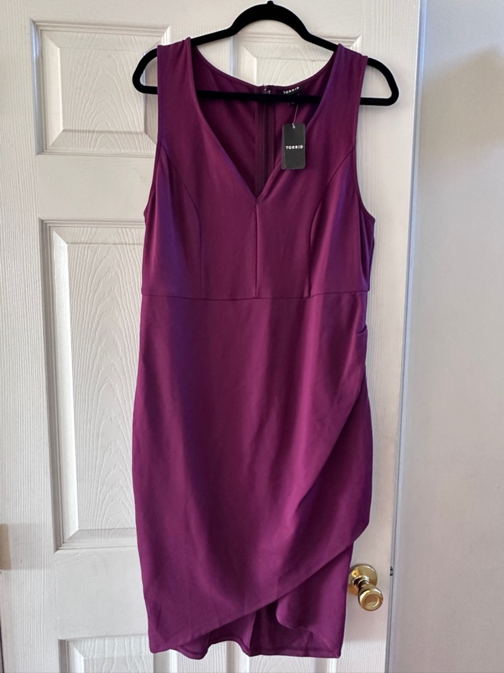 torrid Plum V-Neck Wrap-Hem Midi Dress
